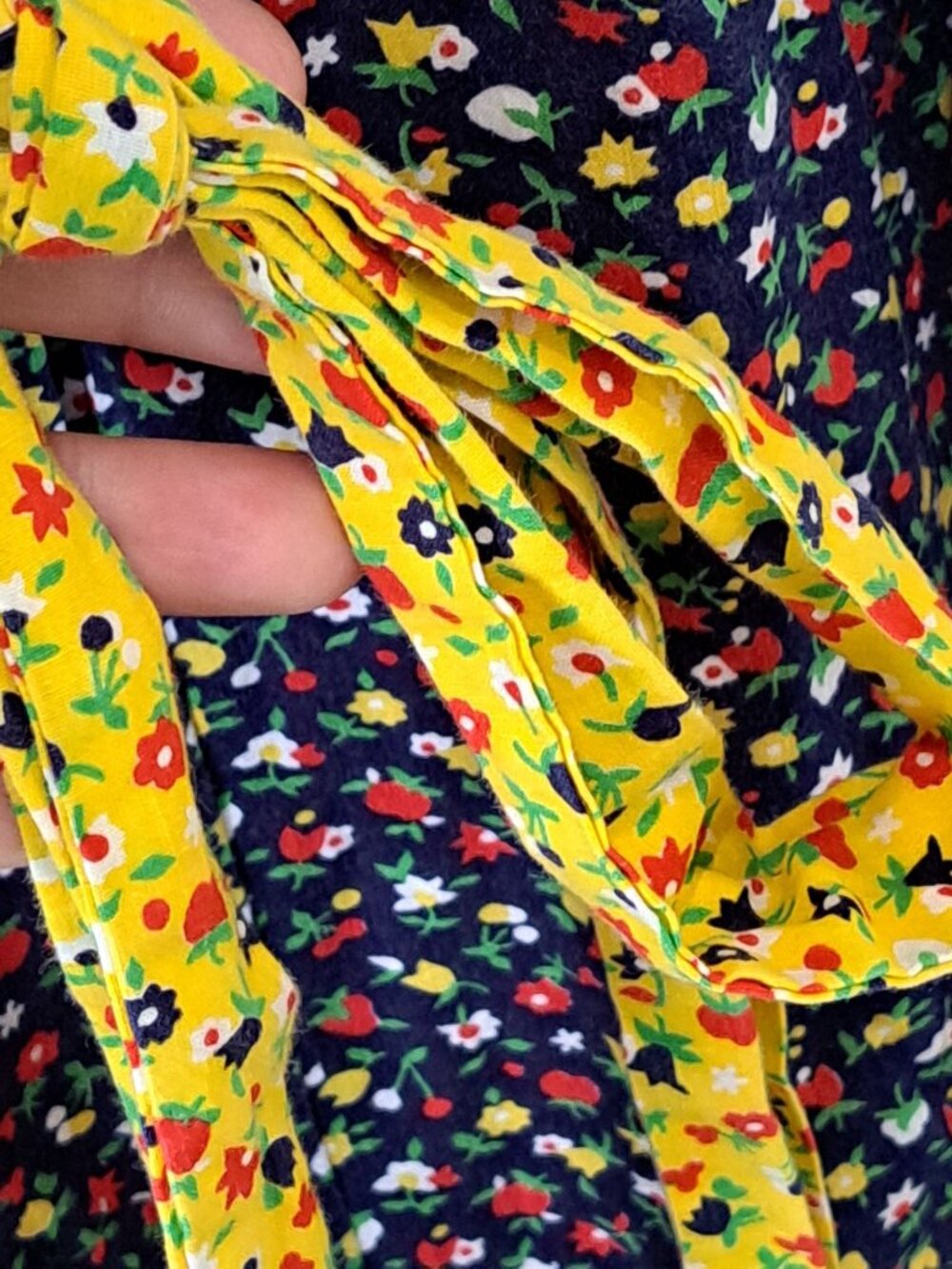 Vintage 70's Floral Patchwork Prairie Maxi Dress Lace Trim Multi-Color S Cotton - Picture 9 of 16